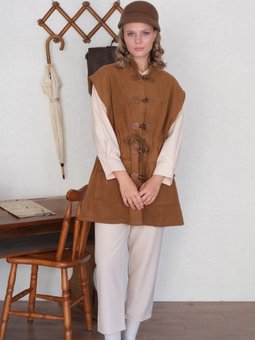 Kaşe Vintage Camel Yelek