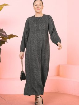 Kadin Tesettur Elbisesi Anne Buyuk Beden Elbise Maxi Füme