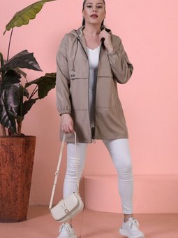 Kadin Tesettur Giyim Buyuk Beden Mevsimlik Spor Trenckot Vizyon