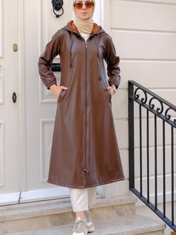 Suni Deri Trençkot Kahverengi Hm2278