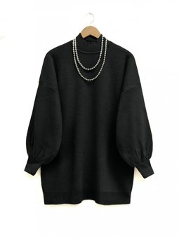 Yarım Boğazlı Balon Kol Triko Tunik