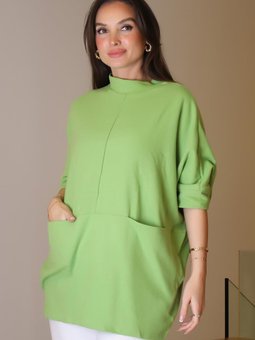 Kavun Yarım Kollu Cepli Tunik