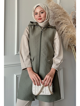 Cepli Kapitone Haki Yelek