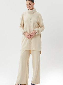 Kürk Detaylı Beyoğlu Taş İşlemeli Takım 8438