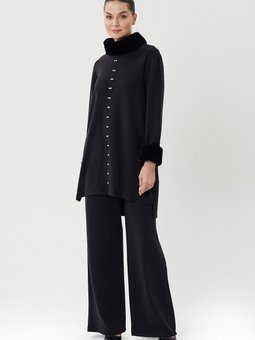 Kürk Detaylı Beyoğlu Taş İşlemeli Takım 8438