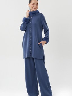 Kürk Detaylı Beyoğlu Taş İşlemeli Takım 8438