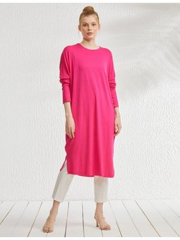 Yarasa Kol Penye Tunik Fuşya