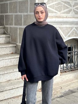 Jasmin Bisiklet Yaka Oversize Sweat