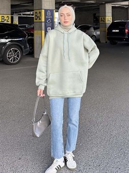 Üç İplik Kanguru Cep Sweatshirt