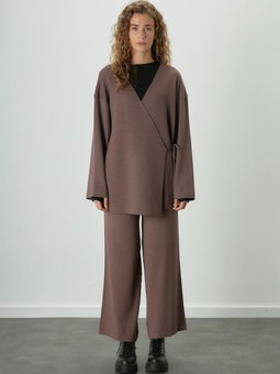 İnce Triko Pantolon Mürdüm