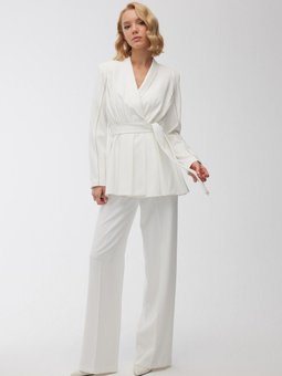 Yüksek Bel Palazzo Pantolon Ekru