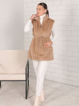 Bej Suni Kürk Yelek 32 2229