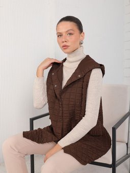 Kahverengi Kapitone Yelek 32 2221