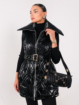 Siyah Şişme Varaklı Yelek 32 3402