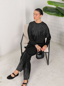 Siyah Taşlı Scuba Takım 3 5206