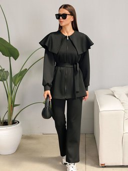 Siyah Yaka Detaylı Scuba Takım 3 5205