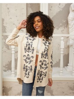 Gabardin Nakışlı Gömlek