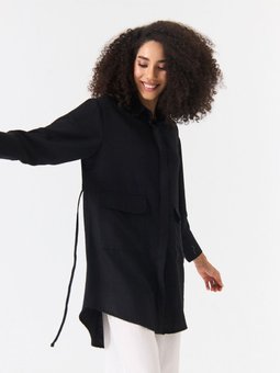 Gömlek Keten Görümlü Kumaş Oversize Uzun Tunik Tarzında