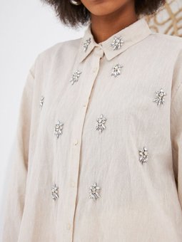 Gömlek Önü Ve Yakacu Elişlemeli Taş Ovursize Kalıp