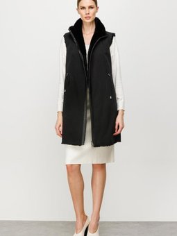 Siyah Füme İçi Peluş Fermuarlı Yelek