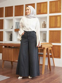 1162 Denim Pantolon Etek Füme