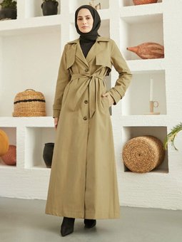 Trençkot Koyu Bej