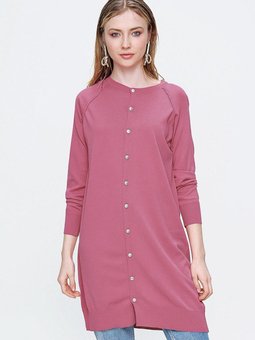 Merserize Triko Hırka Orta Boy H 300 Gül Kurusu