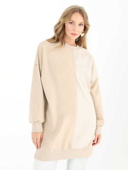 Bir Yanı Kadife Görünümlü 2 İplik Tunik 10569