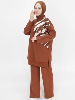 Fermuar Detaylı Scuba Kumaş Sweatshirt