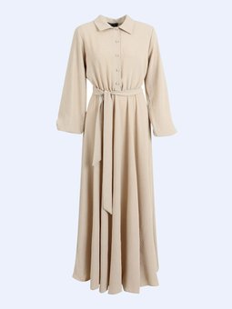 Aerobin Yarım Pat Kemerli Elbise Açık Taş