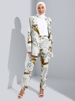 Keten Karışımlı Cepli Pantolon Yağ Yeşili Gri