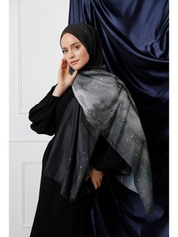 Galaxy Desenli Siyah Şal