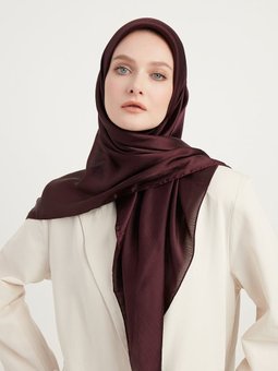 Janjanlı Krinkıl Mürdüm Eşarp