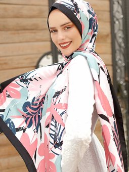 Desenli Twill Pastel Bahçe Şal