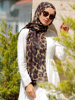 Leopar Desenli Evi Şal Renkli