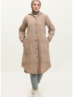 Ekose Desen Kapüşonlu Kap Nzr001c 01