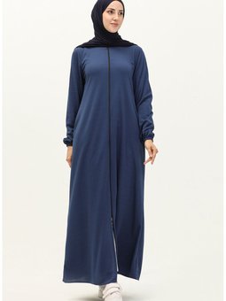 Fermuarlı Cepli Ferace 6666 04 İndigo