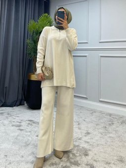 Dolunay Triko Takım Ekru