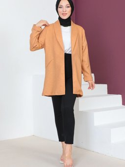 Kruvaze Yaka Ceket Tsd230640 Taba
