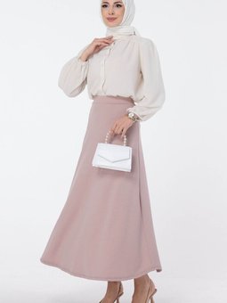 Düz Orta Bej Etek 23643