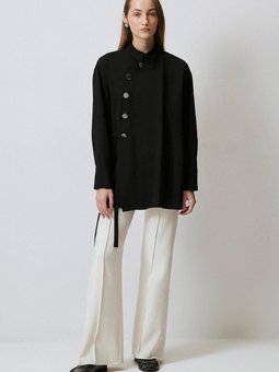 Asimetrik Kesim Krep Gömlek