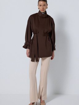 Bağlama Detaylı Scuba Ceket