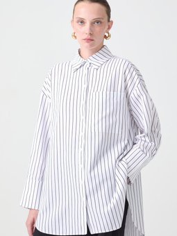 Çizgili Poplin Gömlek