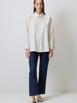 Oversıze Çizgili Gömlek