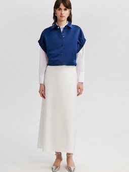 Yarasa Kol Kısa Saten Yelek