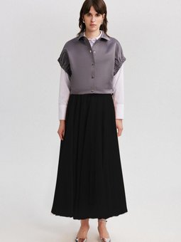 Yarasa Kol Kısa Saten Yelek