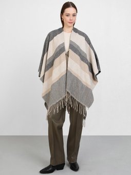 Desenli Akrilik Lacivert Panço Bej