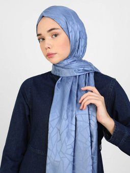 Diamond Mermer Desen İndigo Şal