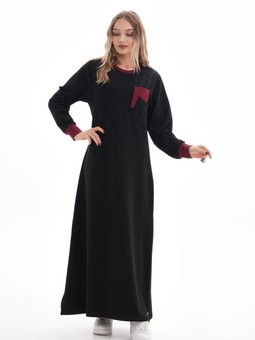 Bordo İkiiplik Cep Detaylı Spor Elbise