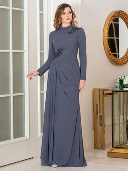 Antrasit Mayda Abiye Elbise